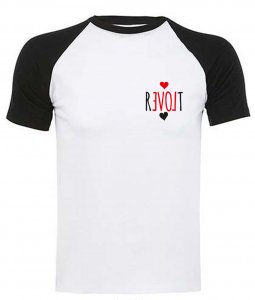 REVOLT - Baseballshirt (Weiss/Schwarz) Pocketprint T-Shirt