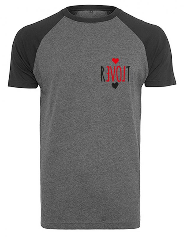 REVOLT - Baseballshirt (Grau/Schwarz) Pocketprint T-Shirt